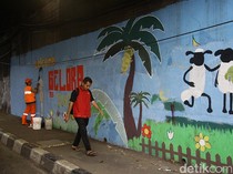 Mural Hijau Hiasi Tanah Abang Jakpus