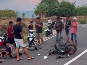 2 Motor Adu Banteng di Parepare Diduga gegara Balap Liar, 2 Orang Luka