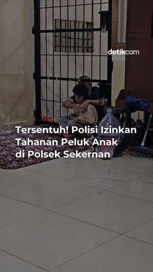 Video Menyentuh! Polisi Izinkan Tahanan Peluk Anak di Polsek Sakernan