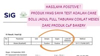 Ternyata hasil bolu jadul cokelat meses yang dibelinya dari Bake n Grind positif mengandung gluten. Bolu itu didapat dari Bolu Medan C&F yang memang tidak mengklaim produknya bebas gluten. Hal inilah yang membuat anak Felicia mengalami reaksi eczema parah. Foto: Instagram feliz88eliz