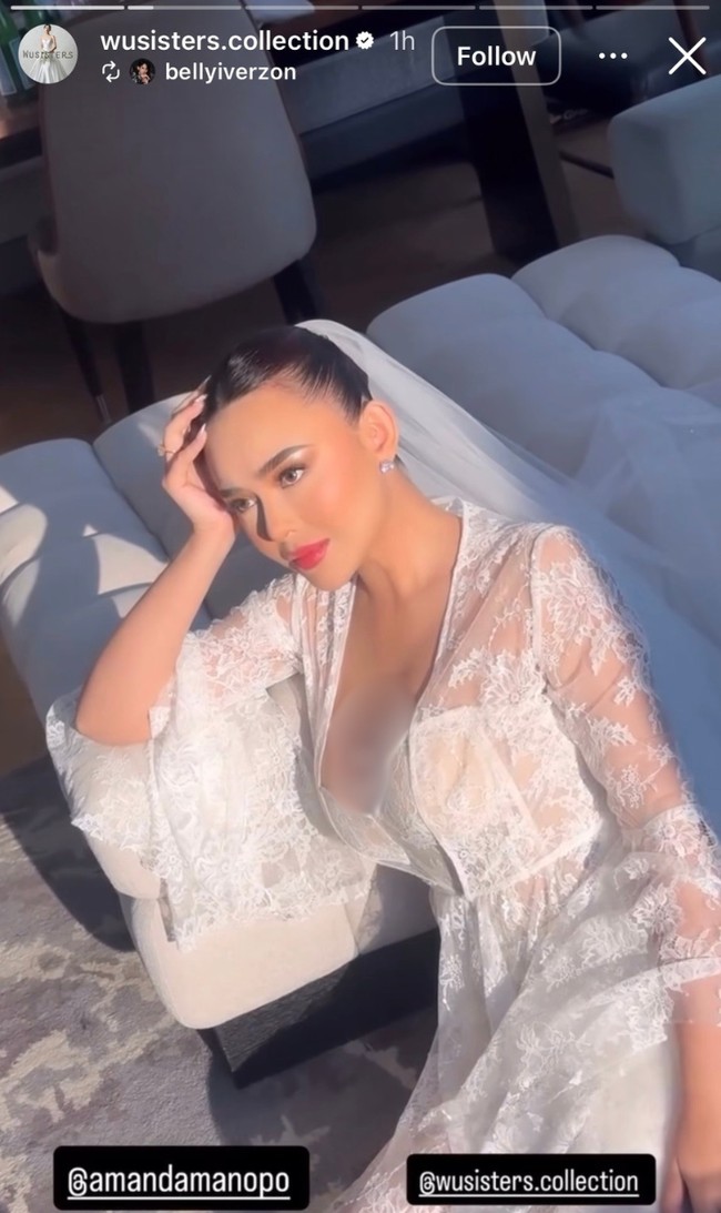 Penampilan aktris 25 tahun ini kian memukau dengan riasan wajah hasil tangan MUA Bennu Sorumba. Hasil yang dewy berpadu warna-warna natural yang lembut membuat kecantikan Amanda kian terpancar. Foto: Instagram/@bellyiverzon/@wusisters.collection