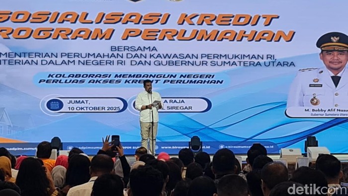 Gubsu Bobby Nasution saat sambutan. (Foto: Nizar Aldi/detikSumut)