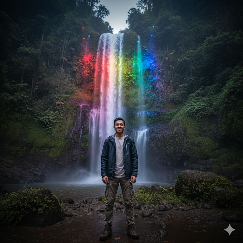 Ilustrasi air terjun (Gambar yang disajikan dalam artikel ini bukanlah foto asli hasil pemotretan, melainkan kreasi visual yang sepenuhnya dihasilkan oleh kecerdasan buatan Gemini AI)