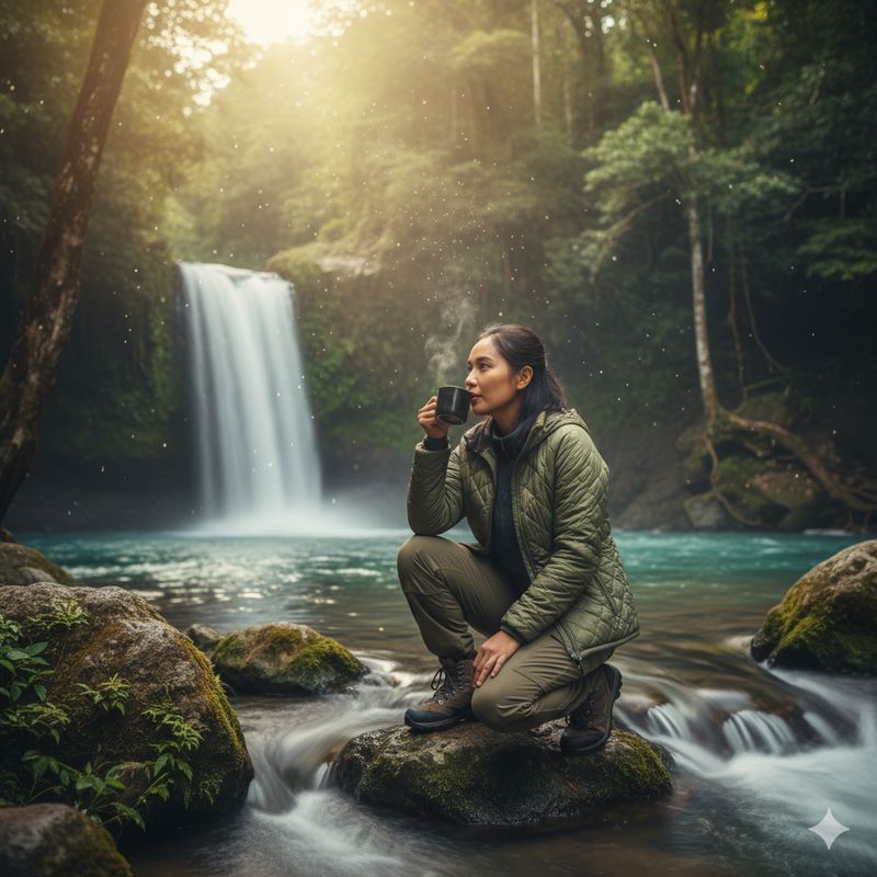 Ilustrasi air terjun (Gambar yang disajikan dalam artikel ini bukanlah foto asli hasil pemotretan, melainkan kreasi visual yang sepenuhnya dihasilkan oleh kecerdasan buatan Gemini AI).
