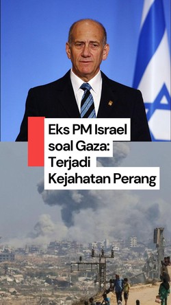 Video Eks PM Israel Sebut Situasi di Gaza Adalah Kejahatan Perang