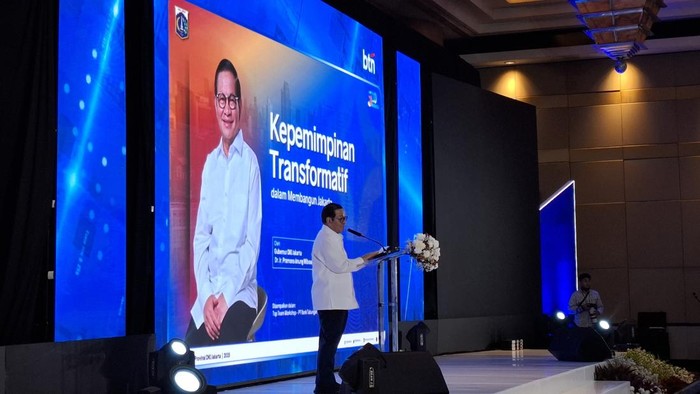 Pramono Anung dalam acara Top Team Workshop BTN di Grand Hyatt Jakarta, Kamis (9/10/2025).