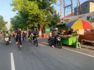 Polisi Gowes Pantau Kamtibmas di Kota Mojokerto