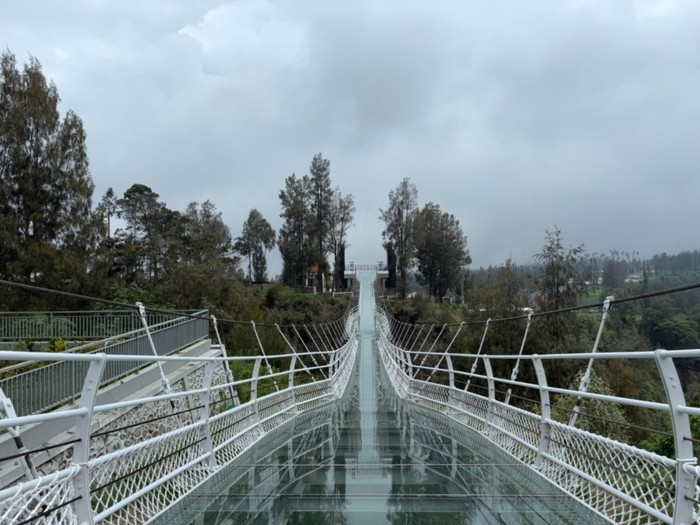 Jembatan kaca Seruni Point Gunung Bromo.