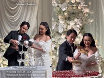 Tuang Champagne dan Cake Spesial Meriahkan Pernikahan Amanda Manopo