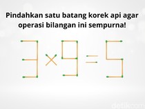 Pindahkan 1 Batang Korek agar Hitungannya Benar, Hanya Orang Teliti yang Bisa