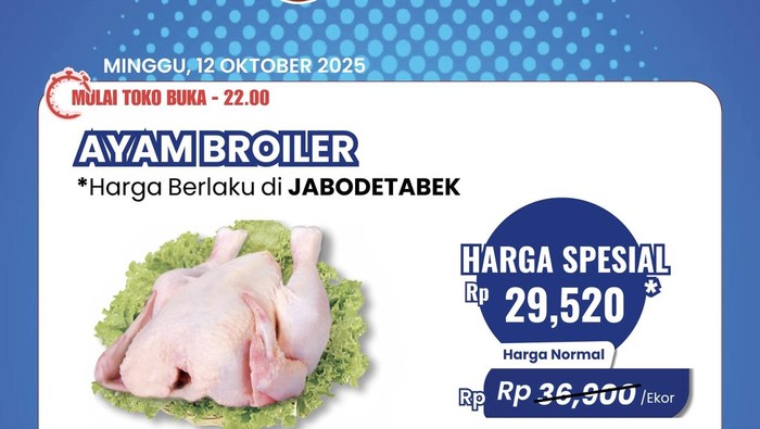 Ayam Broiler Dijual Cuma Rp 29 Ribuan Per Ekor di Transmart Full Day Sale