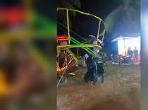 Viral Ombak Banyu Pasar Malam Purworejo Tetiba Ambruk, Penumpang Berjatuhan