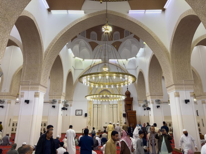 Interior of Qiblatain Mosque  A Historic Islamic Landmark in Madinah