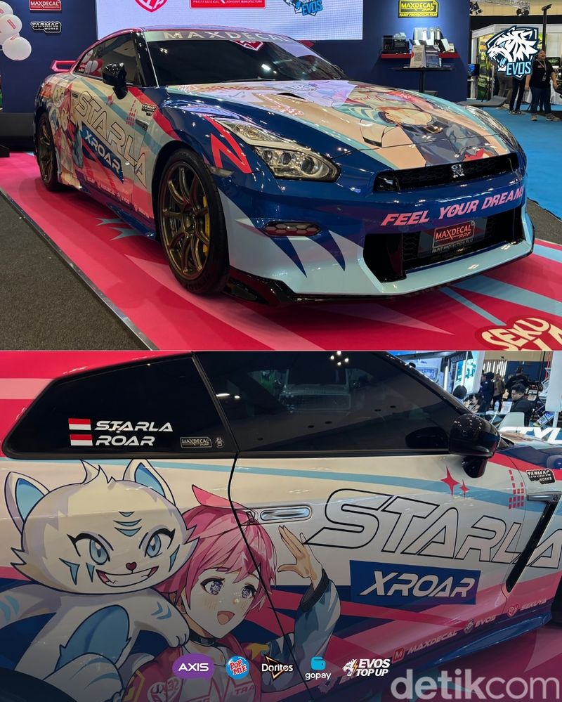 Modifikasi Nissan GTR R35 kolaborasi MaxDecal dan SekuyaEVOS meramaikan IMX 2025.