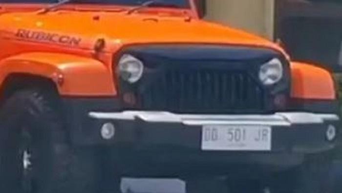 Viral Rubicon milik pejabat Polrestabes Makassar pakai pelat palsu.