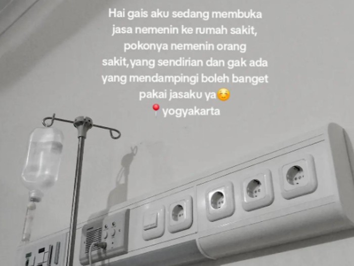 Beredar postingan seorang wanita yang membuka jasa pendamping pasien di rumah sakit.