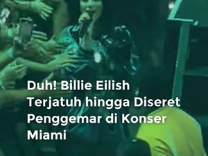 Video: Billie Eilish Terjatuh Hingga Diseret Fan di Konser Miami