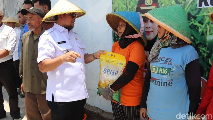 Bupati Cirebon, Imron saat melakukan kegiatan dalam program ketahanan pangan