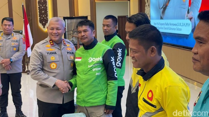 Deklarasi damai Polda Kalsel dan mitra ojol se-Kalsel.