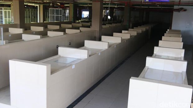Kondisi terkini Pasar Godean Sleman yang akan ditempati para pedagang nantinya, foto diambil pada Senin (13/10/2025).