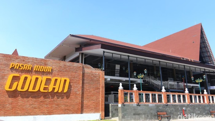 Kondisi terkini Pasar Godean Sleman yang akan ditempati para pedagang nantinya, foto diambil pada Senin (13/10/2025).