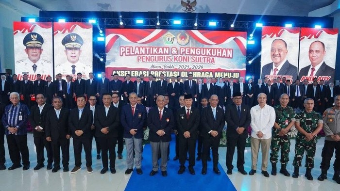 Pelantikan pengurus KONI Sultra Periode 2025-2029.