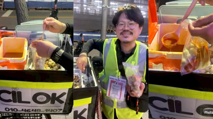 Viral! Pria Korea Jualan Cilok Keliling Naik Sepeda di Ansan