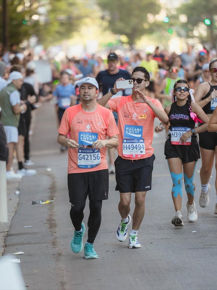 Raffi Ahmad dan Ariel NOAH ikut Chicago Marathon, Minggu (12/10/2025) waktu setempat.