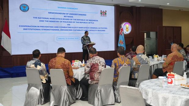 BNN RI dan Kepolisian Fiji melakukan penandatanganan MoU untuk memperkuat kerja sama perang melawan narkoba.