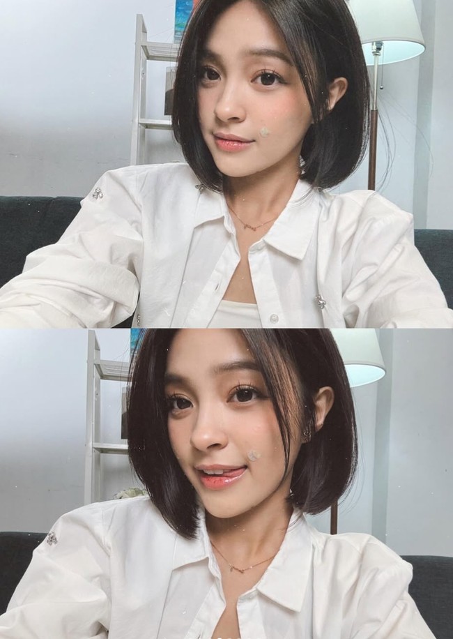 Potongan rambut tanpa poni membuat wajahnya lebih terbingkai dan manis. Penampilan Elsa pun banjir pujian. Foto: Instagram/@elsaajapasal