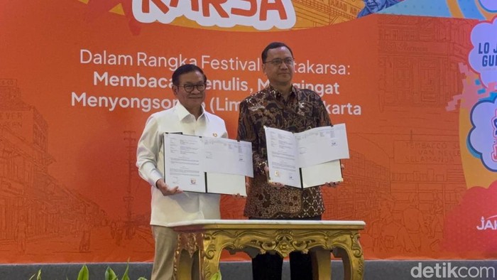 Gubernur DKI Jakarta Pramono Anung di Festival Pustakarsa di Taman Ismail Marzuki (TIM) (Brigitta Belia/detikcom)