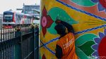 Mural Batik Betawi Hiasi Kolong Flyover Pondok Kopi