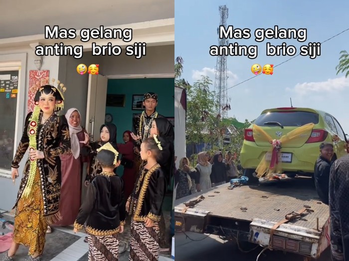 Suasana pernikahan di Demak, Jawa Tengah viral, pengantin pria memberikan mahar pernikahan emas hingga mobil. Unggahan tersebut langsung viral di media sosial.