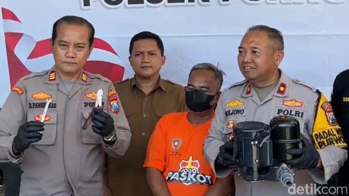 Polisi membekuk pelaku pencurian pompa air di Pasuruan