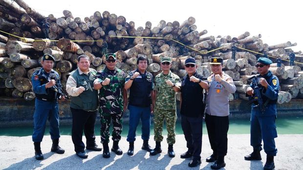 Satgas PKH membongkar kasus illegal logging di Hutan Sipora, Mentawai. Sebanyak 4.610 meter kubik kayu meranti disita. Kasus ini merugikan negara Rp 239 miliar. (dok Istimewa)