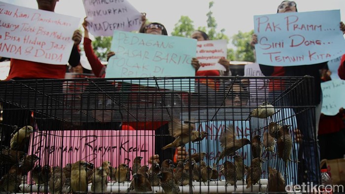 Tolak Penggusuran, Pedagang Pasar Barito Demo di Balai Kota Jakarta Para pedagang yang tergabung dalam Solidaritas Usaha Rakyat Aliansi Barito Tolak Otoriter (Suara Barito) menggelar aksi di depan Balai Kota DKI Jakarta, Selasa (14/10/2025).