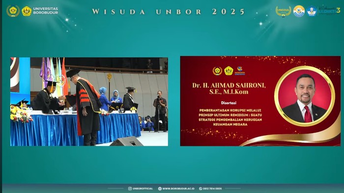 Ahmad Sahroni lulus S3 Ilmu Hukum, ini judul disertasinya.