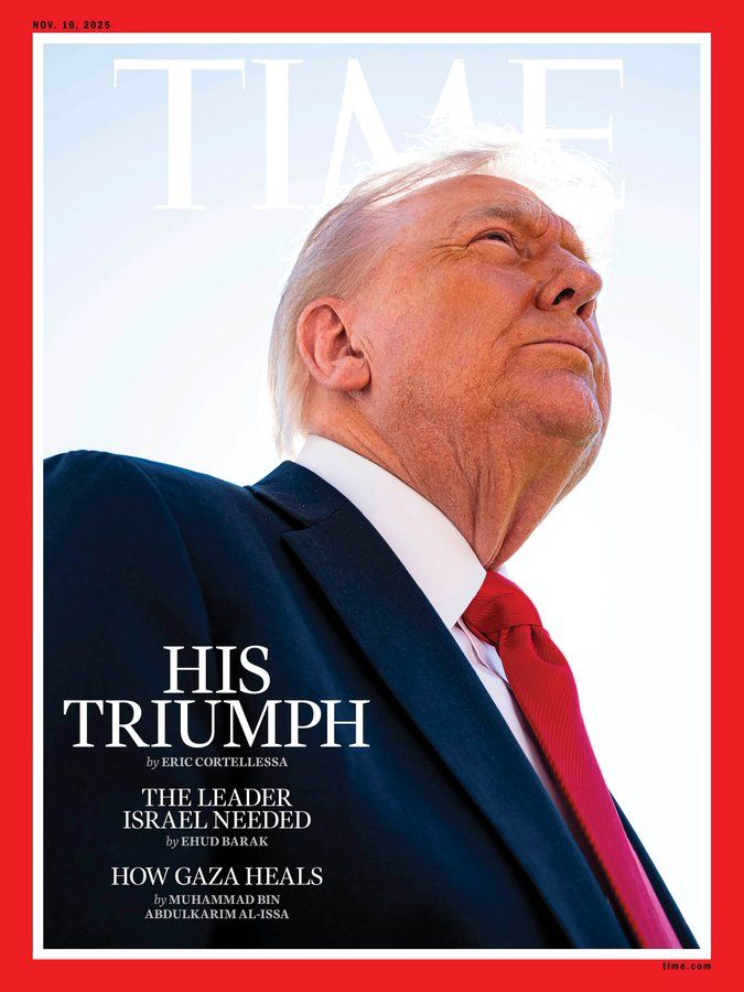 Foto sampul majalah TIME menampilkan Presiden AS Donald Trump. (@TIME via X)