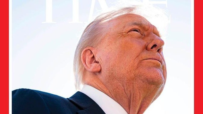 Foto sampul majalah TIME menampilkan Presiden AS Donald Trump. (@TIME via X)