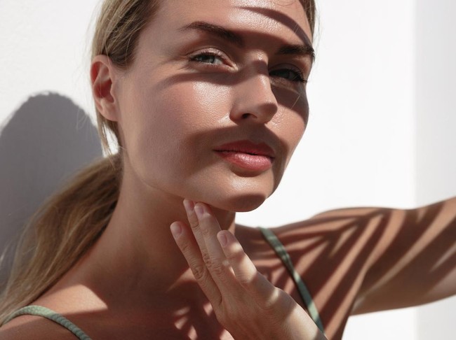 Ilustrasi kulit, skincare, sunscreen