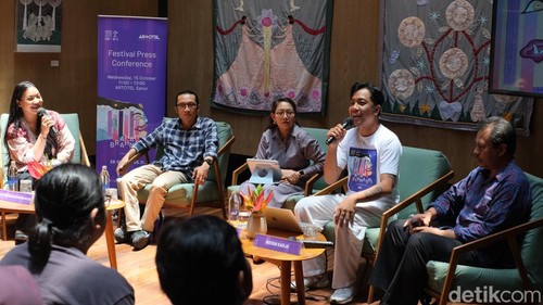 Konferensi pers Ubud Writers & Readers Festival (UWRF) ke-22 Tahun 2025 di Artotel Sanur, Denpasar, Rabu (15/10/2025).