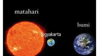 Posisi Yogyakarta dekat Matahari. Foto: X.com