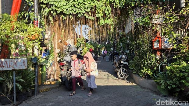Suasana di RW 3, Tambakrejo, Surabaya yang menjadi bagian dari program Kampung Pancasila.
