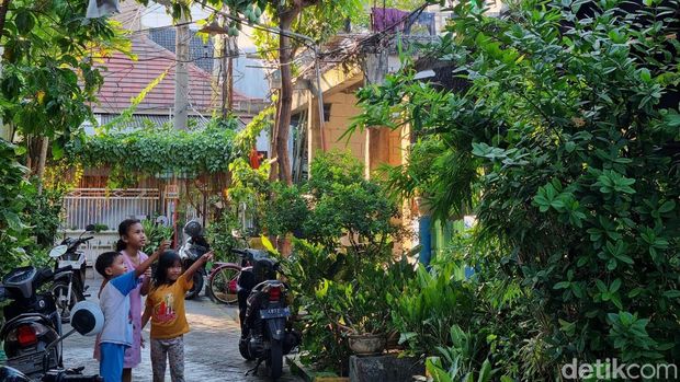 Suasana di RW 3, Tambakrejo, Surabaya yang menjadi bagian dari program Kampung Pancasila.