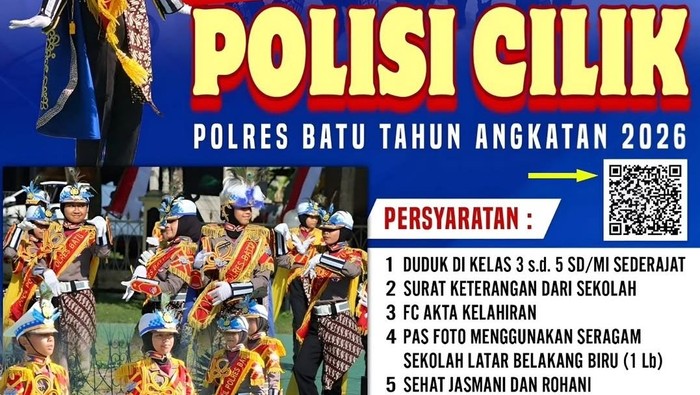 Tangkapan layar flyer pendaftaran anggota polisi cilik