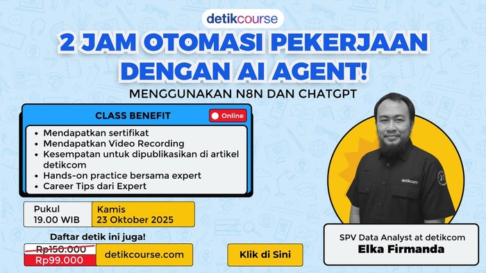 Hanya Dalam 2 Jam! Bikin AI Agent yang Bikin Kerjaan Auto Beres Bareng detikcourse