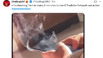 Sampai HP ngebul tetap tak bisa akses YouTube. Foto: X.com