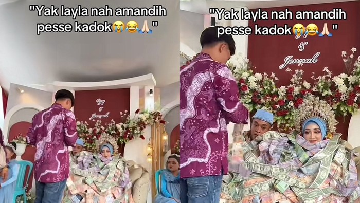 Viral Pernikahan Sultan Madura, Pengantin Diselimuti Uang hingga Dolar