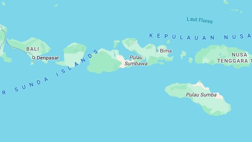 Peta Pulau Bali dan Nusra (Google Maps)