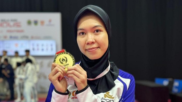 Berprestasi, Polwan Polres Sukoharjo Sabet Emas Taekwondo di PON Beladiri 2025